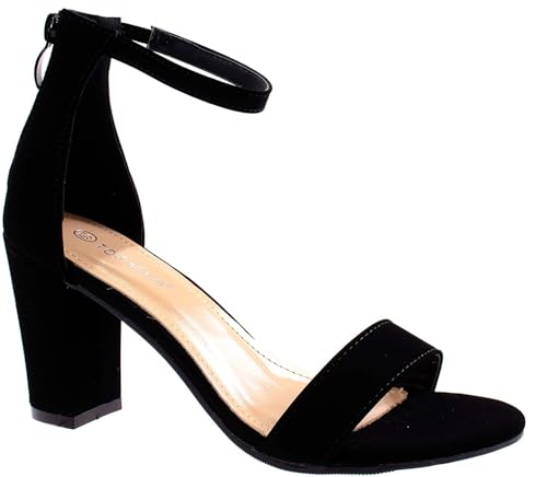 TOP Moda Ankle Strap Heeled Sandals — Black